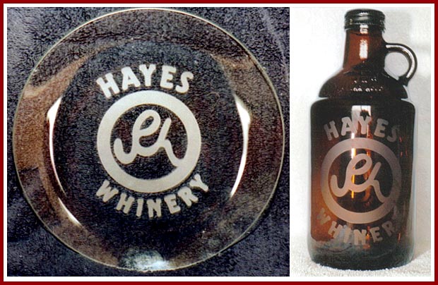 This client has ordered several stencils in the same custom design for etching glass cheese plates and wine bottles